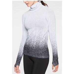 Athleta White and Black Turtleneck Sweater